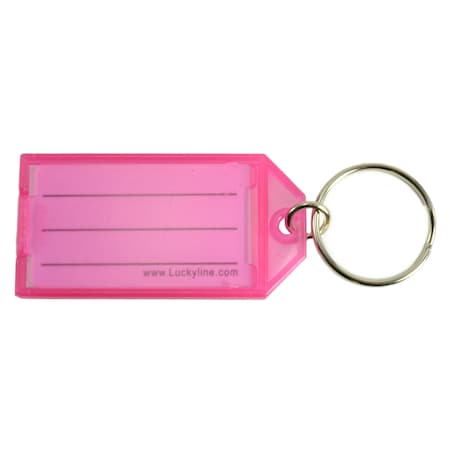 Midwest Fastener Pink Pplastic Ring Key Tags with Splits 6PK 35566